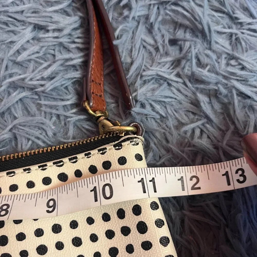 Fossil Leather Polka Dot Crossbody Bag